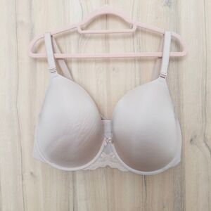 Torrid Full Coverage T-Shirt Bra Lightly Lined Underwire Beige 44DDD Lace Detail